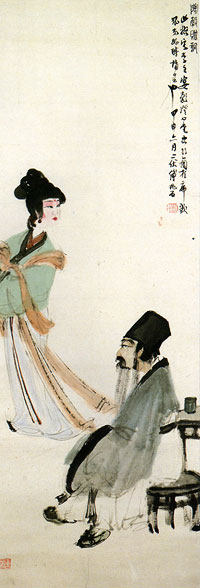 中国美術 伯石画 渓山清夏 壬戌年仲 夏月 山水墨画 1982年 古玩