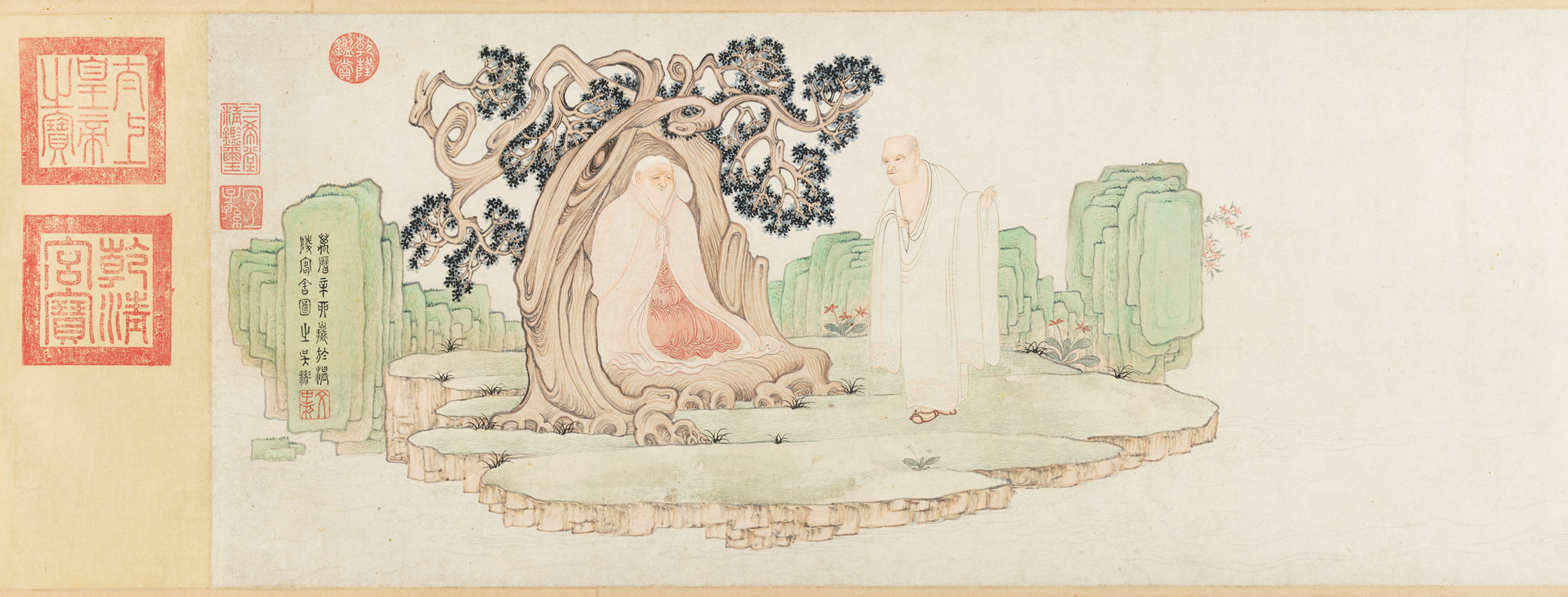 J642 現代中国画家 呉山明 作 中国絵画 掛軸 臥薪嘗胆 肉筆 紙本
