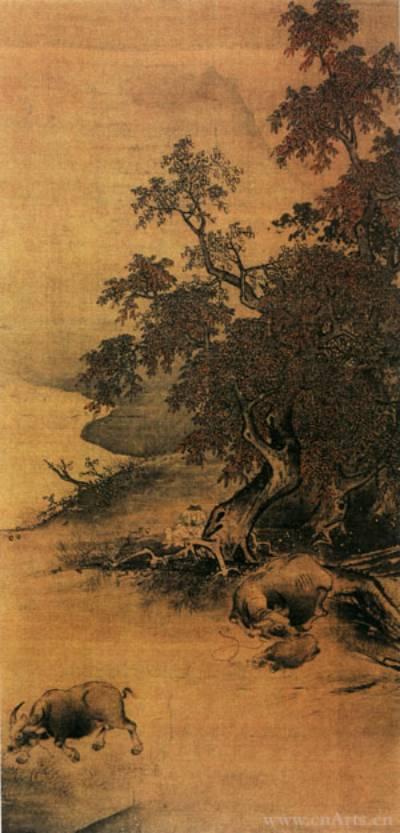 宋　馬遠　（12-13世紀）「山径春行図」 発行：二玄社　中国美術 File:Ma Yuan Walking on Path in Spring.jpg - 维基百科，自由