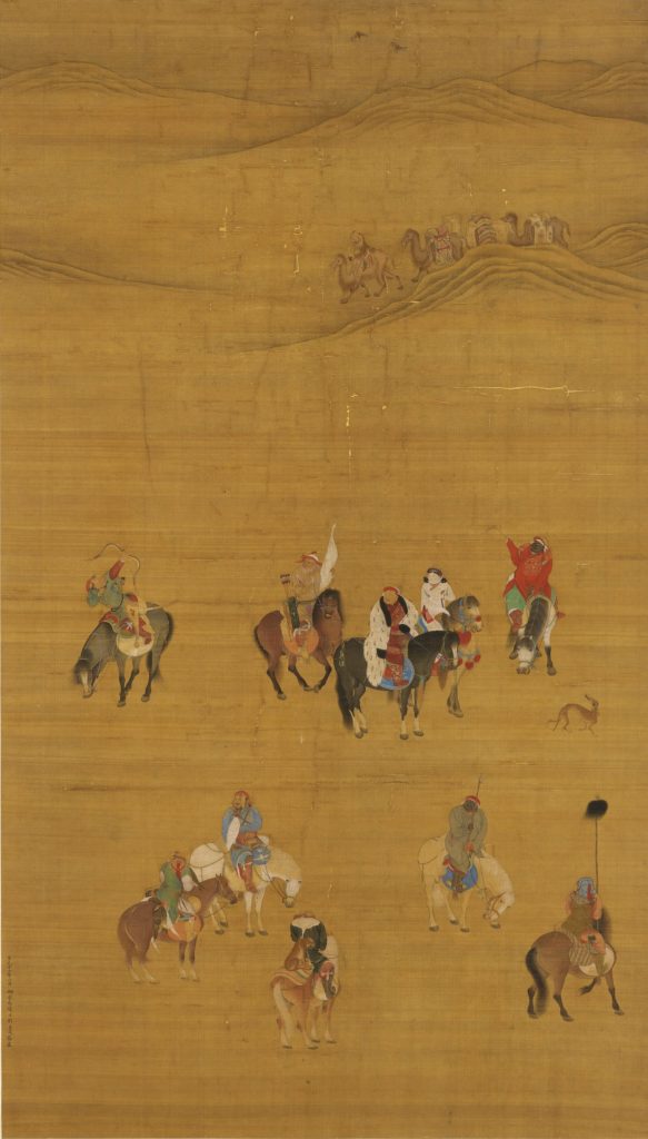 中国　掛軸　清朝　工芸品　宮廷　画家 模写】吉】10955 東原方僊 紅葉鳩図 竹内栖鳳師事 岡山県の人