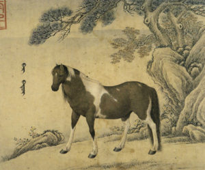中国絵画　 清国の国師絵家　名家　清時代　郎世寧（最作)百駿図　国画巻き絵 中国絵画 清国の国師絵家 名家 清時代 郎世寧（最作)百駿図
