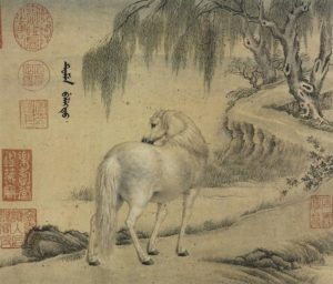 中国絵画　 清国の国師絵家　名家　清時代　郎世寧（最作)百駿図　国画巻き絵 中国絵画 清国の国師絵家 名家 清時代 郎世寧（最作)百駿図